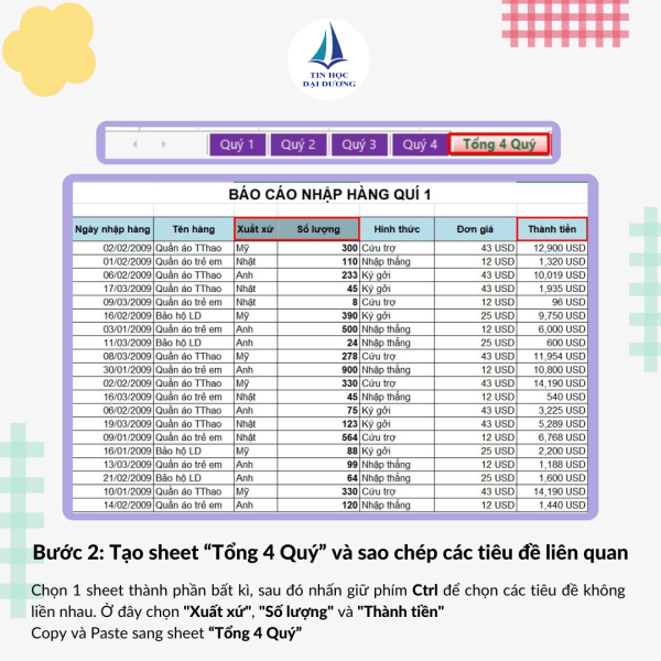 Chức năng Consolidate trong Excel
